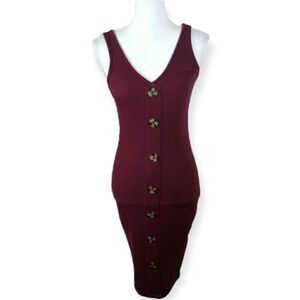 NO BOUNDARIES PLUM BODYCON TANK DRESS SZ.S EUC